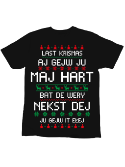 Koszulka Koszulka Dziecięca Last Krismas Czarna - Śmieszne T-Shirty z Nadrukami ?