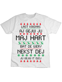 Koszulka Koszulka Dziecięca Last Krismas Biała - Śmieszne T-Shirty z Nadrukami ?
