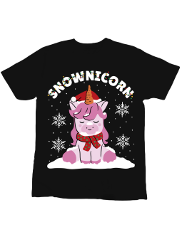 Koszulka Koszulka Dziecięca Snownicorn Czarna - Śmieszne T-Shirty z Nadrukami ?