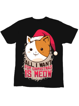 Koszulka Koszulka Dziecięca Świąteczne MEOW Czarna - Śmieszne T-Shirty z Nadrukami ?