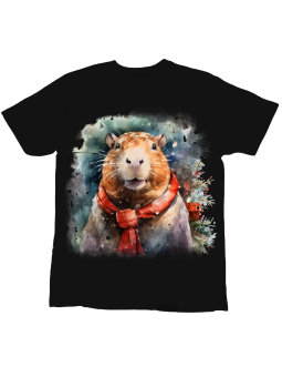 Koszulka Koszulka Dziecięca Świąteczny Chomik Czarna - Śmieszne T-Shirty z Nadrukami ?