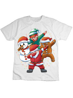 Koszulka Koszulka Dziecięca Przyjaciele Mikołaja DAB Biała - Śmieszne T-Shirty z Nadrukami ?