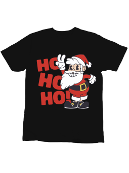 Koszulka Koszulka Dziecięca Retro Mikołaj Ho Ho Ho Czarna - Śmieszne T-Shirty z Nadrukami ?