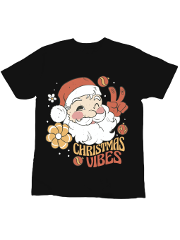 Koszulka Koszulka Dziecięca Christmas Vibes Czarna - Śmieszne T-Shirty z Nadrukami ?