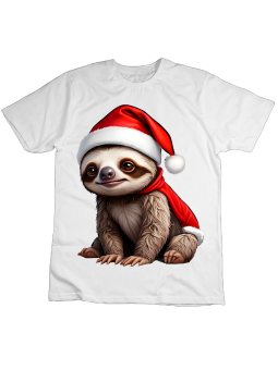 Koszulka Koszulka Dziecięca Leniwiec Mikołaj Biała - Śmieszne T-Shirty z Nadrukami ?