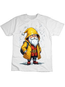 Koszulka Koszulka Dziecięca Mikołaj w Deszczu Biała - Śmieszne T-Shirty z Nadrukami ?