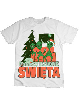 Koszulka Koszulka Dziecięca Bardzo Dziwne Święta Biała - Śmieszne T-Shirty z Nadrukami ?