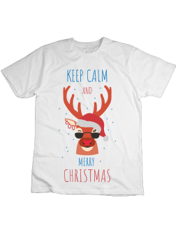 Koszulka Koszulka Dziecięca Keep Calm Christmas Biała - Śmieszne T-Shirty z Nadrukami ?
