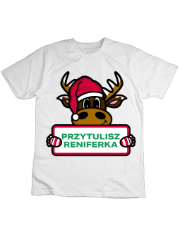 Koszulka Koszulka Dziecięca Przytulisz Reniferka Biała - Śmieszne T-Shirty z Nadrukami ?