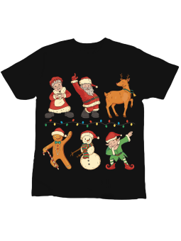 Koszulka Koszulka Dziecięca Rodzina Mikołaja Czarna - Śmieszne T-Shirty z Nadrukami ?
