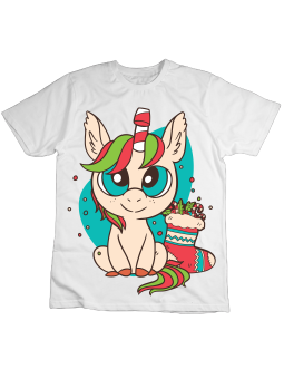 Koszulka Koszulka Dziecięca Słodki Jednorożec Candy Biała - Śmieszne T-Shirty z Nadrukami ?