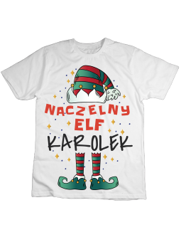 Koszulka Koszulka Dziecięca Naczelny Elf [WYBIERZ IMIĘ] - Śmieszne T-Shirty z Nadrukami ?