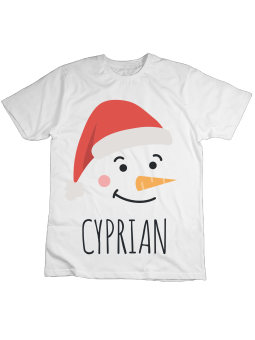 Koszulka Koszulka Dziecięca Pan Bałwan [WYBIERZ IMIĘ] Biała - Śmieszne T-Shirty z Nadrukami ?