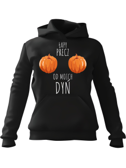 Bluza Damska z kapturem Łapy Precz Od Moich Dyń Czarna - Modna Odzież z Nadrukami ?