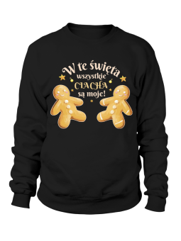 Bluza Męska Wszystkie Ciacha Moje Czarna - Śmieszne T-Shirty z Nadrukami ?