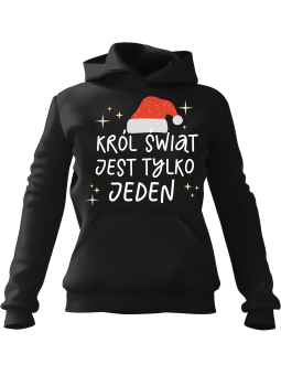 Bluza Męska z kapturem Król Świąt Czarna - Śmieszne gadżety z Nadrukami ?