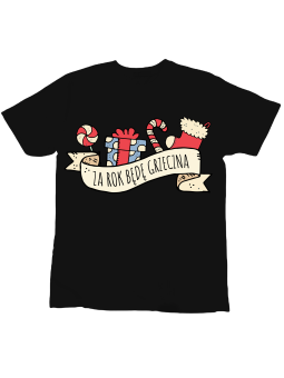 Koszulka Koszulka Dziecięca Za Rok Będę Grzeczna Czarna - Śmieszne T-Shirty z Nadrukami ?