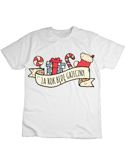 Koszulka Koszulka Dziecięca Za Rok Będę Grzeczny Biała - Śmieszne T-Shirty z Nadrukami ?