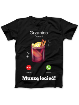 Koszulka Koszulka Damska Grzaniec Dzwoni Czarna - Śmieszne T-Shirty z Nadrukami ?