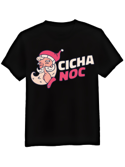 Koszulka Koszulka Męska Cicha Noc Czarna - Śmieszne T-Shirty z Nadrukami ?