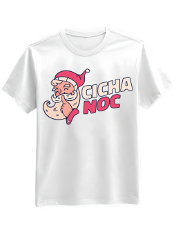 Koszulka Koszulka Męska Cicha Noc Biała - Śmieszne T-Shirty z Nadrukami ?