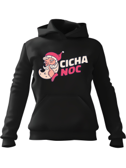 Bluza Męska z kapturem Cicha Noc Czarna - Śmieszne gadżety z Nadrukami ?