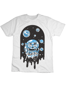 Koszulka Koszulka Dziecięca Kot w Kosmosie Biała - Śmieszne T-Shirty z Nadrukami ?