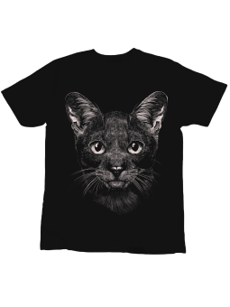 Koszulka Koszulka Dziecięca Realistyczny Kot Czarna - Śmieszne T-Shirty z Nadrukami ?