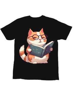 Koszulka Koszulka Dziecięca Mądry Kot Czarna - Śmieszne T-Shirty z Nadrukami ?