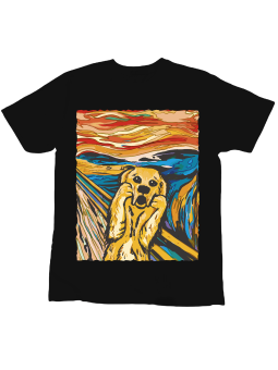 Koszulka Koszulka Dziecięca Munch Krzyk Pies Czarna - Śmieszne T-Shirty z Nadrukami ?