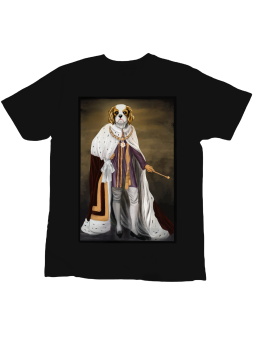 Koszulka Koszulka Dziecięca Pies Psi Król Czarna - Śmieszne T-Shirty z Nadrukami ?