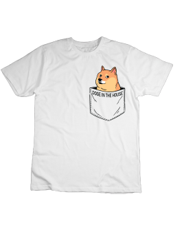 Koszulka Koszulka Dziecięca Pies w Kieszonce Dom Biała - Śmieszne T-Shirty z Nadrukami ?