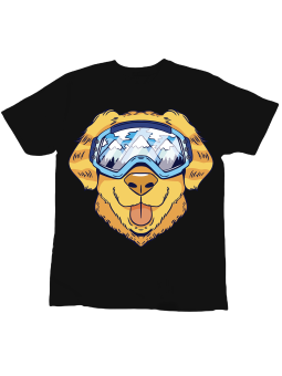 Koszulka Koszulka Dziecięca Pies Labrador Narciarz Czarna - Śmieszne T-Shirty z Nadrukami ?