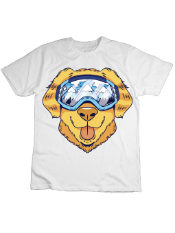 Koszulka Koszulka Dziecięca Pies Labrador Narciarz Biała - Śmieszne T-Shirty z Nadrukami ?