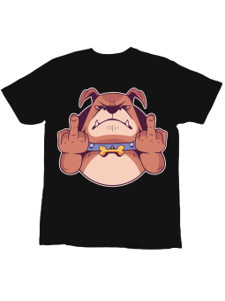 Koszulka Koszulka Dziecięca Pies Fuck You Czarna - Śmieszne T-Shirty z Nadrukami ?