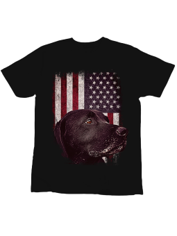 Koszulka Koszulka Dziecięca USA Pies Czarna - Śmieszne T-Shirty z Nadrukami ?