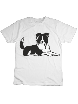 Koszulka Koszulka Dziecięca BorderCollie Pies Biała - Śmieszne T-Shirty z Nadrukami ?