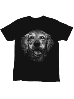 Koszulka Koszulka Dziecięca Realistyczny Golden Retriver Czarna - Śmieszne T-Shirty z Nadrukami ?