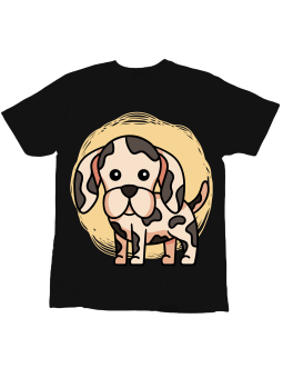 Koszulka Koszulka Dziecięca Łaciaty Piesek Czarna - Śmieszne T-Shirty z Nadrukami ?