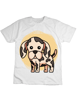 Koszulka Koszulka Dziecięca Łaciaty Piesek Biała - Śmieszne T-Shirty z Nadrukami ?