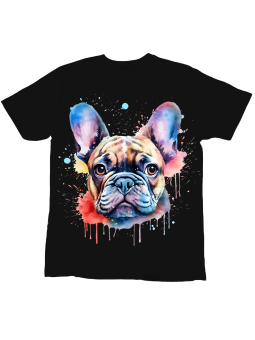 Koszulka Koszulka Dziecięca Buldożek Akwarela Czarna - Śmieszne T-Shirty z Nadrukami ?