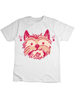 Koszulka Koszulka Dziecięca York Pies Szkic Biała - Śmieszne T-Shirty z Nadrukami ?