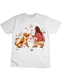 Koszulka Koszulka Dziecięca Piątka z Psem Biała - Śmieszne T-Shirty z Nadrukami ?