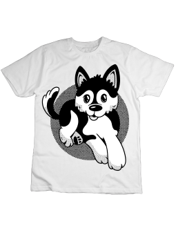 Koszulka Koszulka Dziecięca Mały Husky Biała - Śmieszne T-Shirty z Nadrukami ?