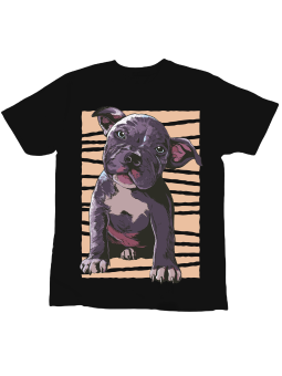 Koszulka Koszulka Dziecięca Pitbull Puppy Czarna - Śmieszne T-Shirty z Nadrukami ?