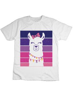 Koszulka Koszulka Dziecięca Lama z Kokardką Biała - Śmieszne T-Shirty z Nadrukami ?