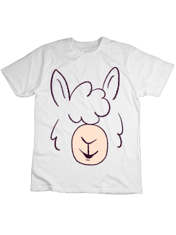 Koszulka Koszulka Dziecięca Llama Face Biała - Śmieszne T-Shirty z Nadrukami ?