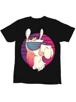 Koszulka Koszulka Dziecięca Cool Lama Czarna - Śmieszne T-Shirty z Nadrukami ?