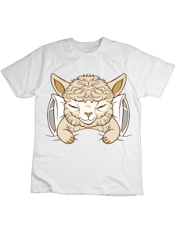 Koszulka Koszulka Dziecięca Śpiąca Lama Biała - Śmieszne T-Shirty z Nadrukami ?