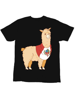 Koszulka Koszulka Dziecięca Lama z Peru Czarna - Śmieszne T-Shirty z Nadrukami ?